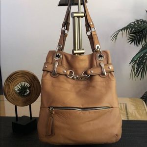 B. Makowsky North South Leather Tote USED